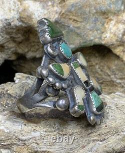 Very Rare! Zuni Leekya Deyuse Sterling Silver & Turquoise Knifewing Ring