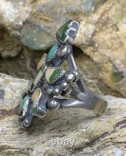 Very Rare! Zuni Leekya Deyuse Sterling Silver & Turquoise Knifewing Ring