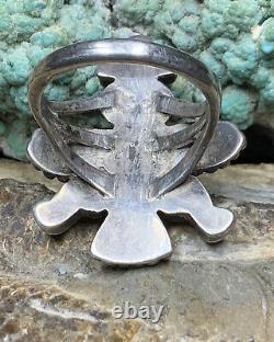 Very Rare! Zuni Leekya Deyuse Sterling Silver & Turquoise Knifewing Ring