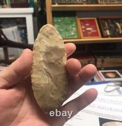 Very thin early stage Harahey knife Edwards Plateau chert Texas Stermer COA