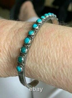 Vintage 1950's/early 60's Native American Sterling & Turquoise Bracelet