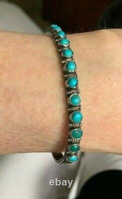 Vintage 1950's/early 60's Native American Sterling & Turquoise Bracelet