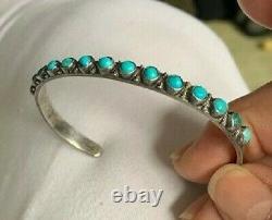 Vintage 1950's/early 60's Native American Sterling & Turquoise Bracelet