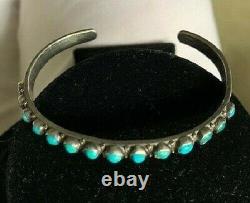 Vintage 1950's/early 60's Native American Sterling & Turquoise Bracelet