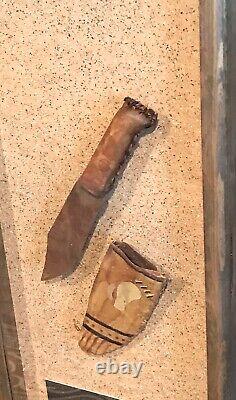 Vintage Antique Early Native Americans Female Squaw SkinningKnife Sheath Weapon