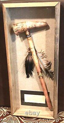 Vintage Antique Early Native Americans Tip War Club AxeBattle Hunting Weapon Old