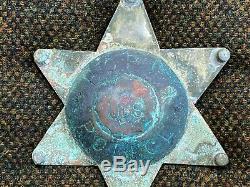 Vintage Antique HOPI Indian POLICE BADGE Early 6 Point Star Native American