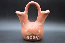 Vintage EARLY 1900's Native American Navajo PotteryWedding Vase 6 tall