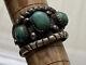 Vintage Early Huge Native American Navajo Sterling Silver Turquoise Cluster Ring