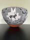 Vintage Early Louise Amos Zuni Pueblo Bowl Polychrome Deer Heartline Flower