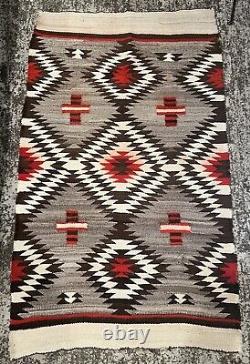 Vintage Early NAVAJO Native American Indian Woven Saddle Blanket 62 x 37