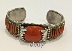 Vintage Early Natiive American Sterling Signed Paloma Zuni Bracelet