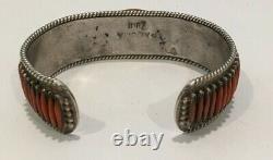 Vintage Early Natiive American Sterling Signed Paloma Zuni Bracelet