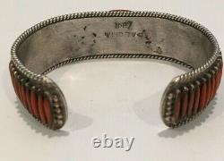 Vintage Early Natiive American Sterling Signed Paloma Zuni Bracelet