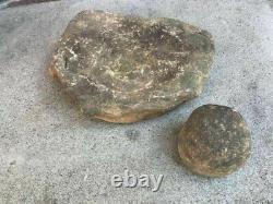 Vintage Early Native American 8-Inch Mill Stone with Grinding Rock