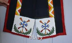 Vintage Early Native American Mens Pants Beadwork on Trade Cloth