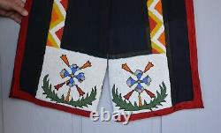 Vintage Early Native American Mens Pants Beadwork on Trade Cloth Plains