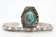 Vintage Early Navajo 70's Sterling Silver Turquoise Carinated Cuff Bracelet