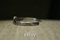 Vintage Early Navajo Sterling Silver Turquoise Baby Child's Cuff Bracelet