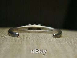 Vintage Early Navajo Sterling Silver Turquoise Baby Child's Cuff Bracelet