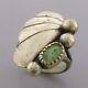 Vintage Early Navajo Sterling Silver Turquoise Ring Size 6