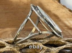 Vintage Early Richard Begay Sterling Silver Cardinal Inlay Cuff Bracelet-2191.25