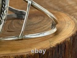 Vintage Early Richard Begay Sterling Silver Cardinal Inlay Cuff Bracelet-2191.25