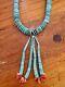 Vintage Early Turquoise & Coral Navajo Heishi Necklace