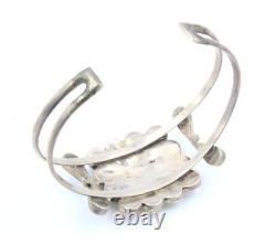 Vintage Early Zuni Sterling Silver Sun Face MOP Cuff Bracelet