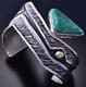 Vintage High Grade Turquoise Tufa Cast Bracelet By Steve Larance 9l14b