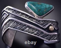 Vintage High Grade Turquoise Tufa Cast Bracelet By Steve LaRance 9L14B