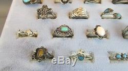 Vintage Lot sterling silver Rings Native American & other Sterling rings 77.5g