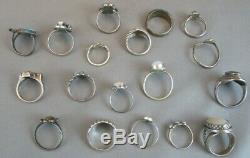 Vintage Lot sterling silver Rings Native American & other Sterling rings 77.5g