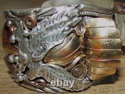 Vintage Navajo Allen Chee Sterling Flying Eagles Cuff Watch Bracelet No Watch