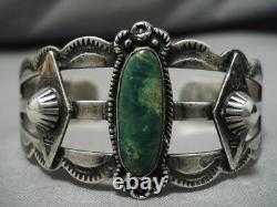 Vintage Navajo Bracelet Early 1900's Sterling Silver Cerrillos Turquoise