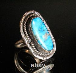 Vintage Old Pawn Early Navajo Traditional Morenci Pyrite Sterling Silver Ring