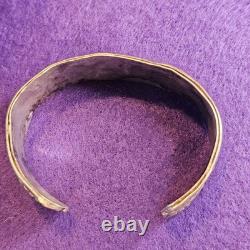 Vintage Sterling Silver Beaded Cuff Bracelet 43.21g Early Navajo Style 7 Wrist