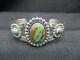 Vintage Sterling Silver Turquoise Bell Trading Post Cuff Bracelet 19.97 Grams