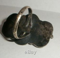 Vintage early Navajo Sterling Silver Fred Harvey era Ring size 7.5 Old Pawn