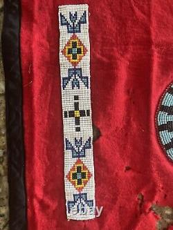 Vintage old Native American beaded Cheyenne 1940s Rosette And Other Pieces