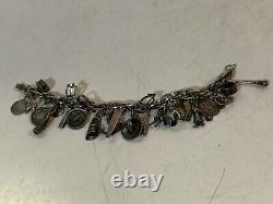 Vtg Sterling Silver Charm Bracelet 25 Charms Mexico Native American Figure Other
