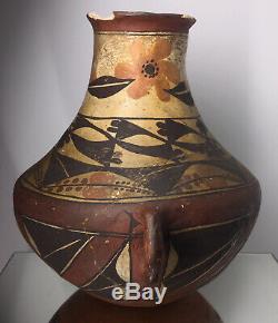 Wonderful Early Acoma Polychrome Pottery Storage Vase Antique Native American