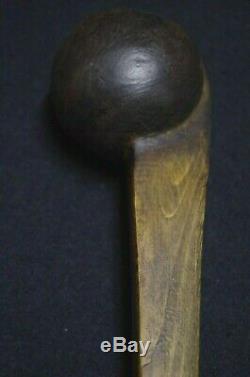 Wooden Ball Club with pendant Woodlands early 20th C