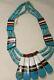 Zuni Fan Necklace, Turquoise & Other Stones Duel Sided, 3 Strands