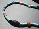 1 Beau Collier Artistique En Perles De Commerce Turquoise Et Natives Navajo