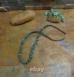 #1 Collier en turquoise Navajo Santo Domingo ancien de l'époque Fred Harvey