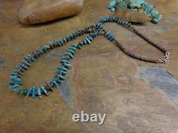 #1 Collier en turquoise Navajo Santo Domingo ancien de l'époque Fred Harvey