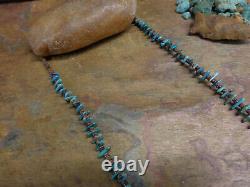 #1 Collier en turquoise des premiers Navajos de Santo Domingo, de l'époque Native Old Pawn Fred Harvey