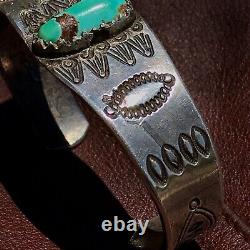 1890s Timbres Antiadhésifs Amérindiens American Navajo Turquoise Silver Lingo Bacelet