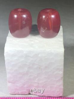 2 Perles Bourdons Lourd de Bourgogne D'un Cadre Avec des Artefacts Amérindiens D'Arizona